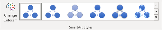 SmartArt Styles group in Excel 365