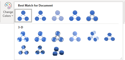 SmartArt Styles in Excel 365