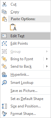 Edit text in popup in PowerPoint 2016