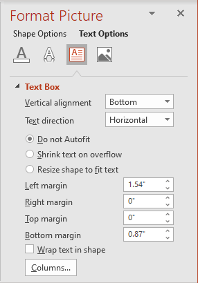 Format Picture pane in PowerPoint 365