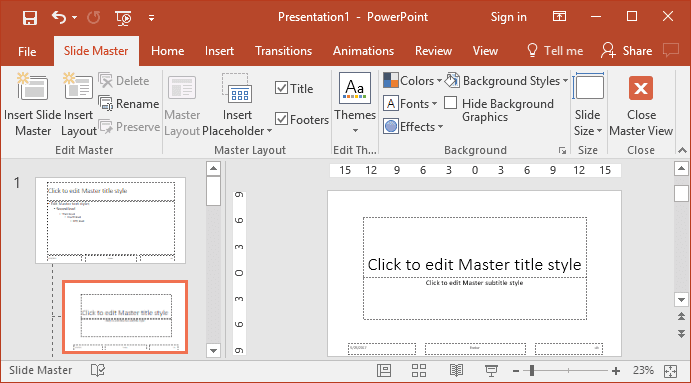 Slide Master in PowerPoint 2016