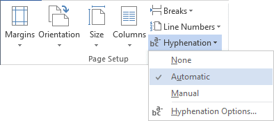 Automatic Hyphenation in Word 2013