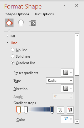 Gradient fill for line in PowerPoint 365