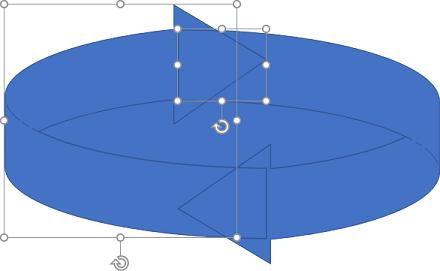 One arrow in circle PowerPoint 2016