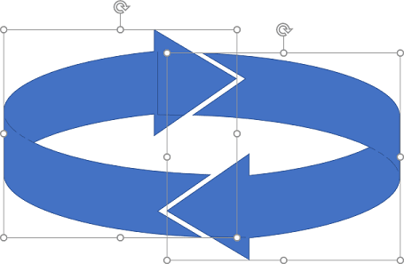 Two arrows in circle PowerPoint 2016