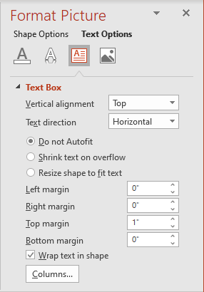 Format Picture pane in PowerPoint 365 Format Picture pane in PowerPoint 365