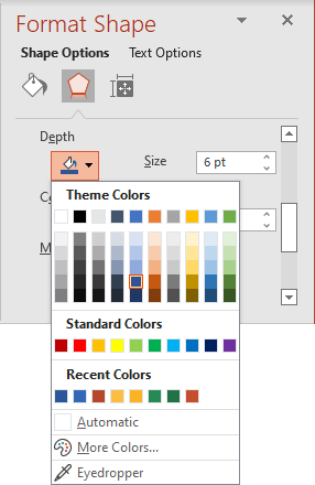 Contour of 3D format in PowerPoint 365