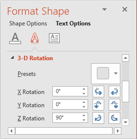 Shapes rotation in PowerPoint 2016