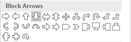 Arrow Down shapes in PowerPoint 2016 Arrow Down shape in PowerPoint 2016