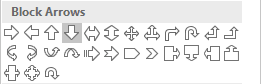 Arrow Down shape in PowerPoint 2016