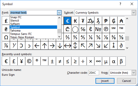 Physics Greek Symbols Chart