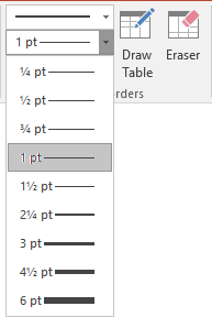 Border style in PowerPoint 2016