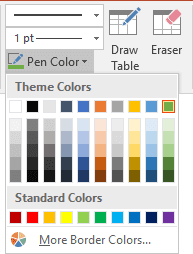 Border color in PowerPoint 2016