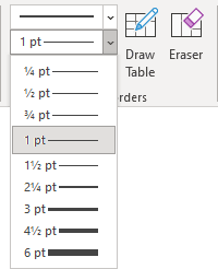 Border style in PowerPoint 365