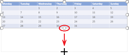 Resize table in PowerPoint 365