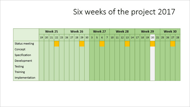 Calendar multi-week in PowerPoint 2016