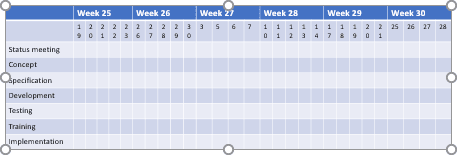 Table with weeks in PowerPoint 2016 Table with weeks in PowerPoint 2016