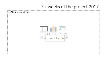 Insert Table in PowerPoint 2016