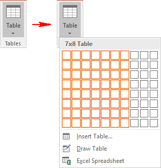 Insert Table list in PowerPoint 2016