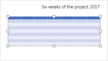 Table in PowerPoint 2016