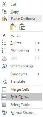 Split cells in PowerPoint 2016 Split cells in PowerPoint 2016
