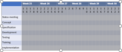 Resized table in PowerPoint 365