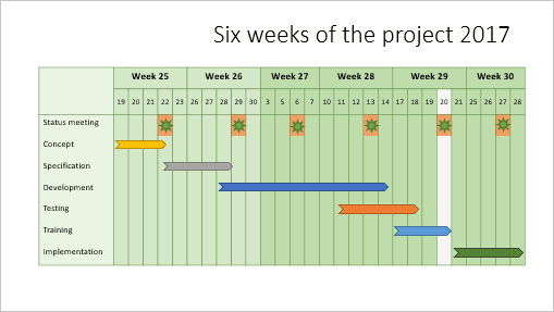 Calendar multi-week in PowerPoint 2016