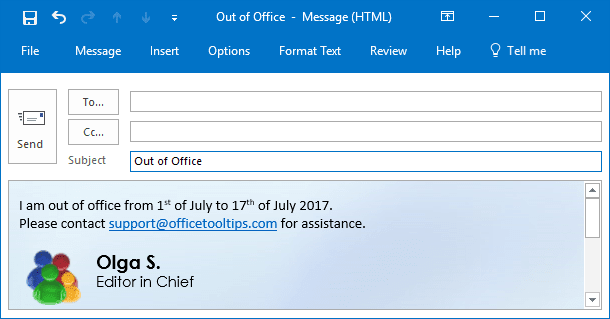 How to create autoreply Out-of-office for non-Exchange account - Microsoft  Outlook 2016