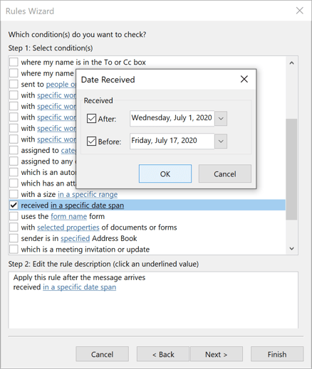 Date Received in Outlook 365