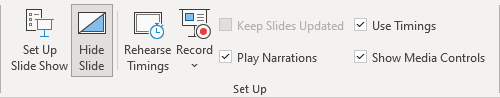 Unhide Slide button in PowerPoint 365