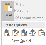 Paste Options in PowerPoint 2016 Paste Options in PowerPoint 2016