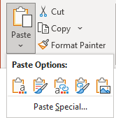 Paste Options in PowerPoint 365