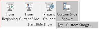 Custom shows in PowerPoint 2016