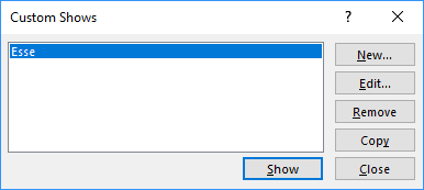 Your own Custom show in PowerPoint 2016 Your own Custom show in PowerPoint 2016