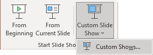 Custom shows in PowerPoint 365