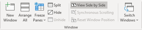 View side by side Excel 365