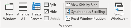 Synchronous Scrolling in Excel for Microsoft 365 Synchronous Scrolling in Excel 365