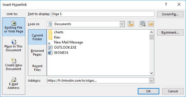 Insert Hyperlink in PowerPoint 2016