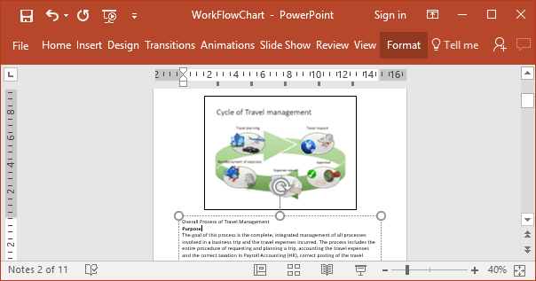Notes view in PowerPoint 2016 Notes view in PowerPoint 2016
