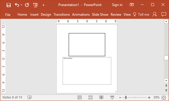 Notes view in PowerPoint 2016 Notes view in PowerPoint 2016