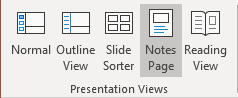 Notes page in PowerPoint for Microsoft 365 Notes page in PowerPoint 365