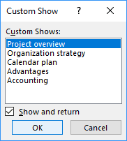 Custom Show in PowerPoint 2016