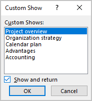 Custom Show in PowerPoint 365