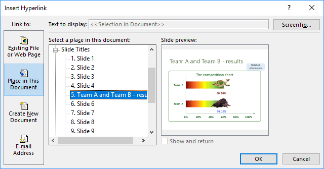 Hyperlinks in PowerPoint 2016