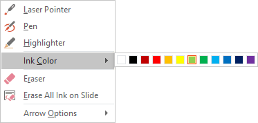 Ink colors in PowerPoint 2016 Ink colors in PowerPoint 2016
