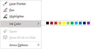 Ink colors in PowerPoint 365
