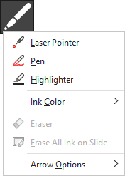 Pen and Laser pointer tools in PowerPoint 365
