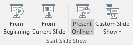 Present Online button in PowerPoint 2016