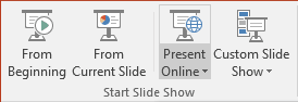 Present Online button in PowerPoint 2016 Present Online button in PowerPoint 2016