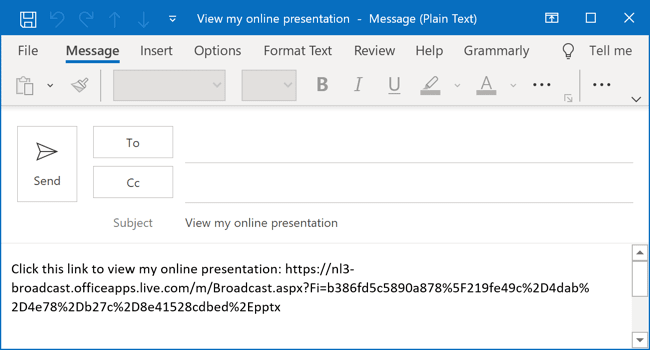 Send link in PowerPoint for Microsoft 365 Send link in PowerPoint 365